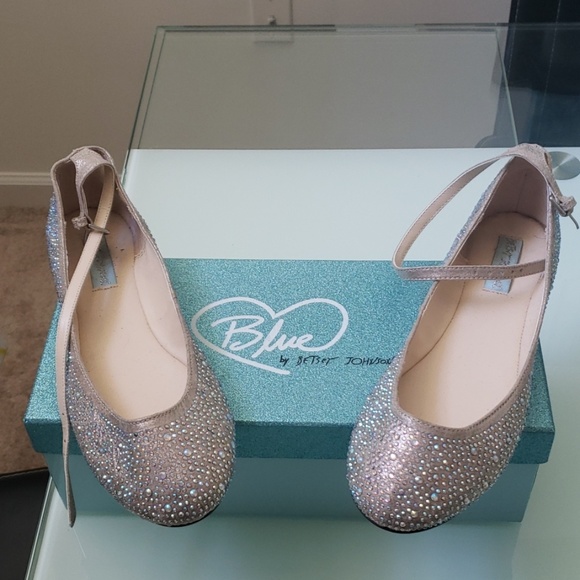 Betsey Johnson Shoes - Blue by Betsy Johnson sparkling flats, size 8.5